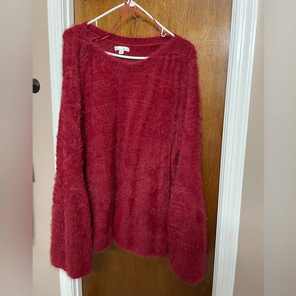Lauren Conrad XXL red fuzzy sweater